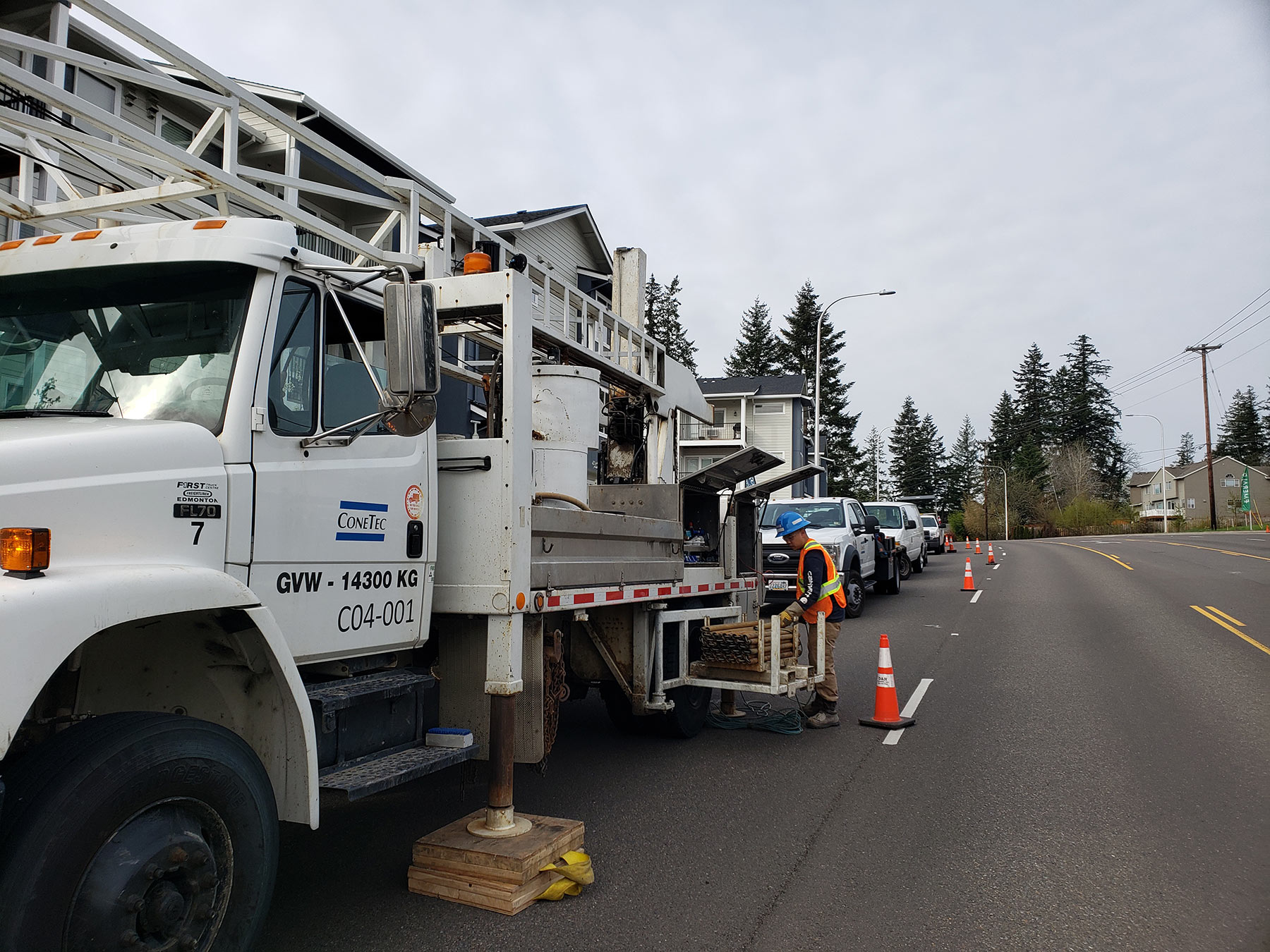 ConeTec Geoprobe Conducting SCPTu Seismic Analysis on a Portland Road