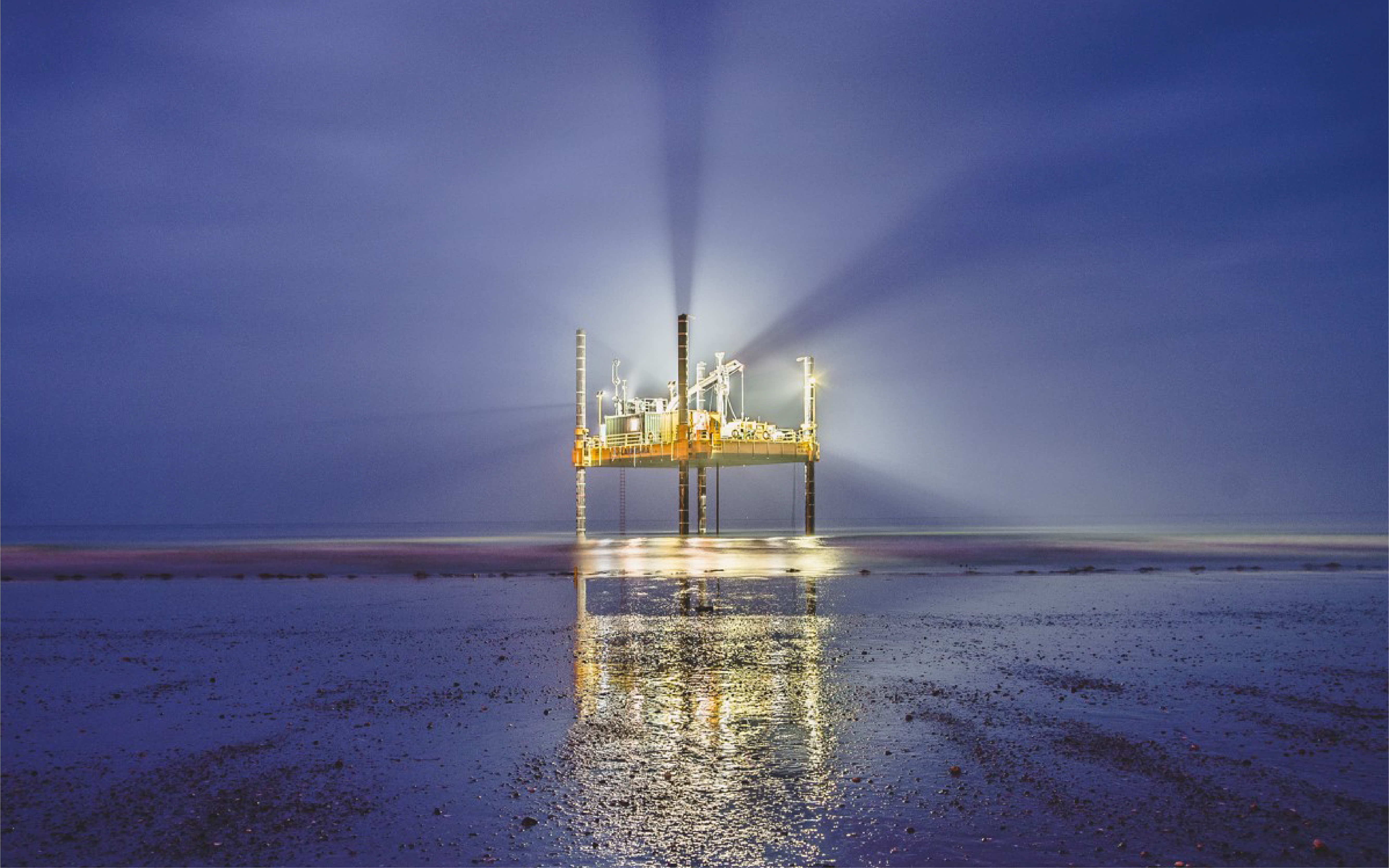 Lankelma's Jack-up barge illuminating Ireland's south coast